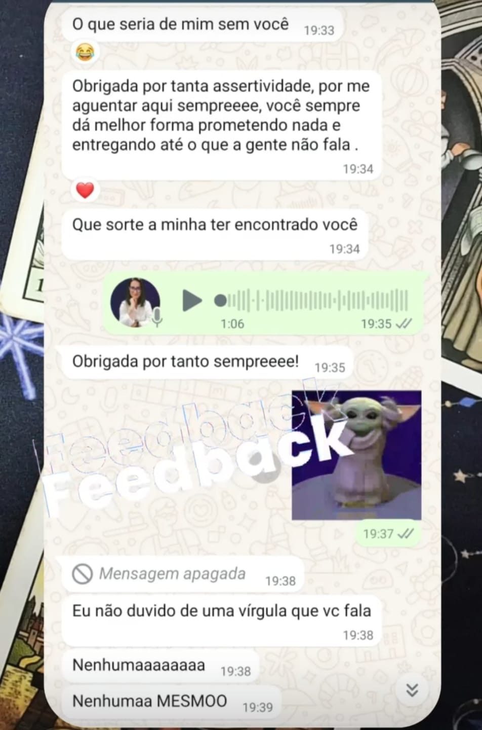 Depoimento de cliente sobre o atendimento da Mila